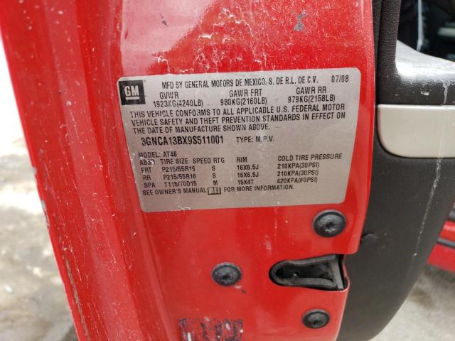 Photo 10 from auction – 2009 CHEVROLET HHR LS with VIN 3GNCA13BX9S511001