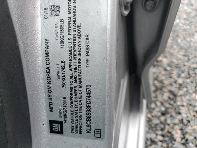 Photo 10 from auction – 2015 CHEVROLET SPARK LS with VIN KL8CB6S93FC744570