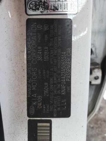 Photo 10 from auction – 2010 KIA FORTE EX with VIN KNAFU4A23A5065514