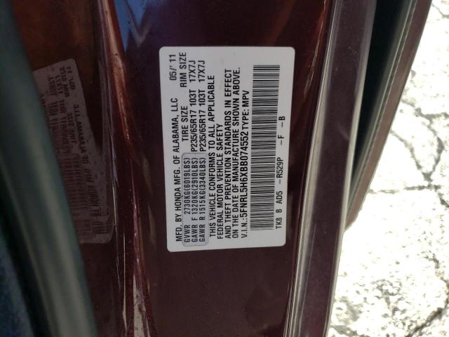 Photo 10 from auction – 2011 HONDA ODYSSEY EX with VIN 5FNRL5H6XBB074552