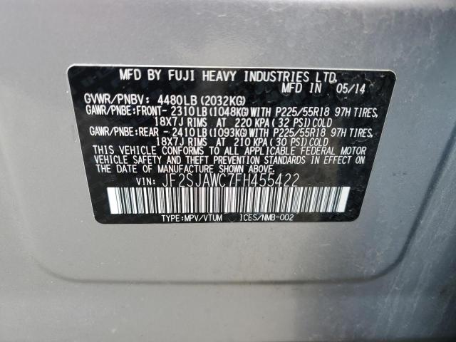 Photo 10 from auction – 2015 SUBARU FORESTER 2 with VIN JF2SJAWC7FH455422