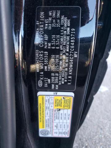 Photo 10 from auction – 2012 KIA SEDONA LX with VIN KNDMG4C77C6485719