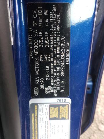 Photo 10 from auction – 2021 KIA FORTE FE with VIN 3KPF24AD2ME273970