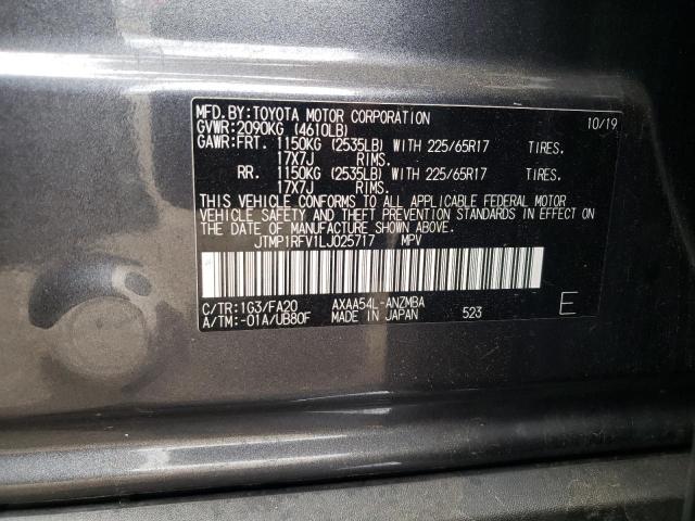 Photo 10 from auction – 2020 TOYOTA RAV4 XLE with VIN JTMP1RFV1LJ025717