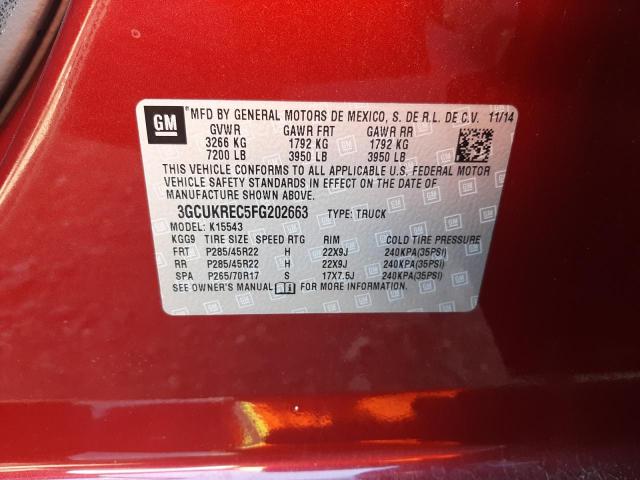 Photo 10 from auction – 2015 CHEVROLET SILVERADO with VIN 3GCUKREC5FG202663