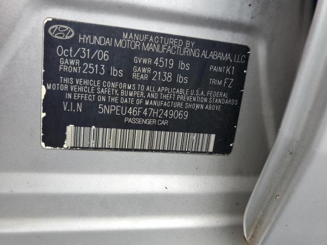 Photo 10 from auction – 2007 HYUNDAI SONATA SE with VIN 5NPEU46F47H249069