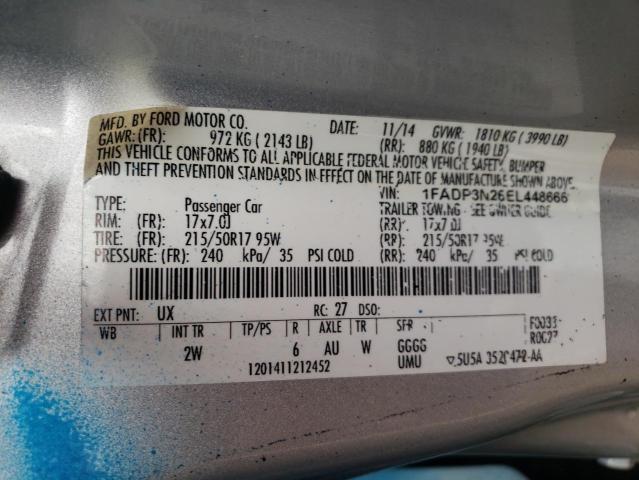 Photo 10 from auction – 2014 FORD FOCUS with VIN 1FADP3N26EL448666