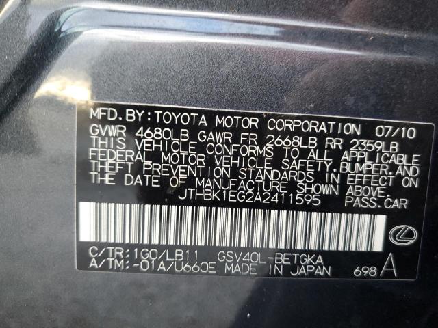 Photo 10 from auction – 2010 LEXUS ES 350 with VIN JTHBK1EG2A2411595
