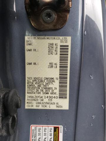 Photo 10 from auction – 2010 NISSAN ALTIMA S with VIN 1N4AL2EP5AC149040
