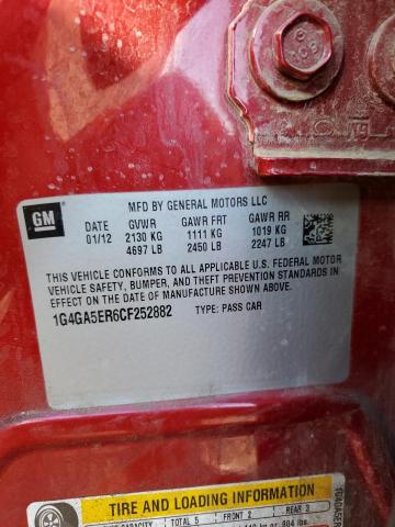 Photo 10 from auction – 2012 BUICK LACROSSE with VIN 1G4GA5ER6CF252882