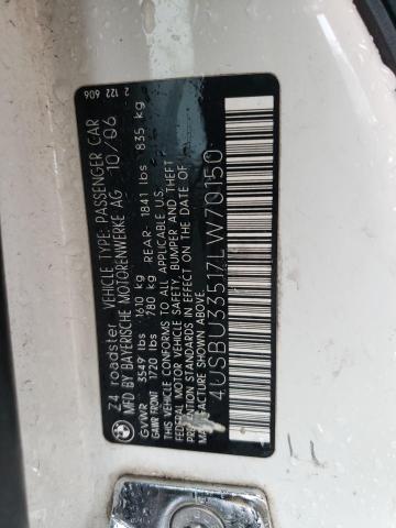 Photo 10 from auction – 2007 BMW Z4 3.0 with VIN 4USBU33517LW70150