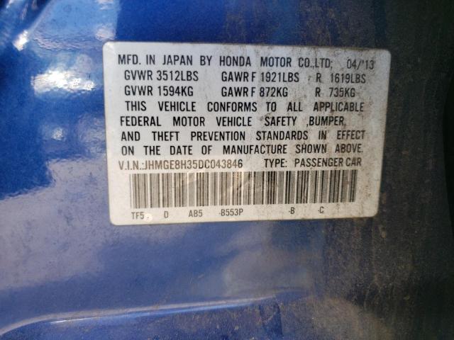 Photo 10 from auction – 2013 HONDA FIT with VIN JHMGE8H35DC043846
