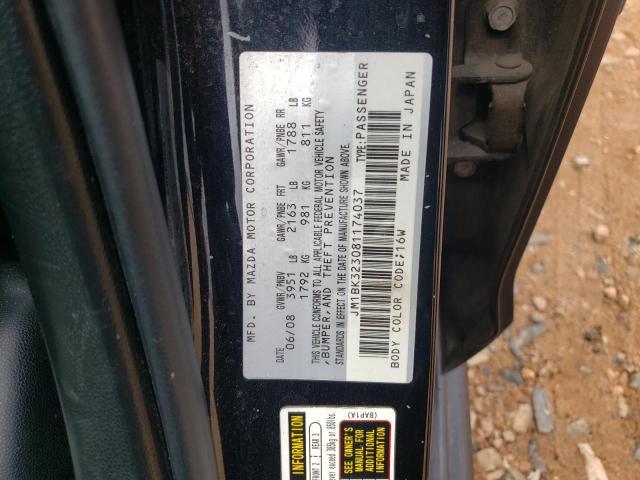 Photo 10 from auction – 2008 MAZDA 3 S with VIN JM1BK323081174037