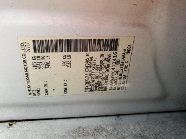 Photo 10 from auction – 2017 NISSAN MAXIMA 3.5 with VIN 1N4AA6AP2HC411416