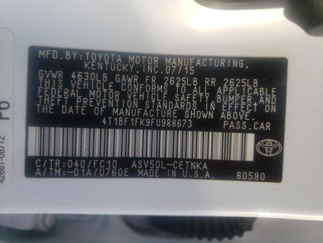 Photo 10 from auction – 2015 TOYOTA CAMRY LE with VIN 4T1BF1FK9FU988673