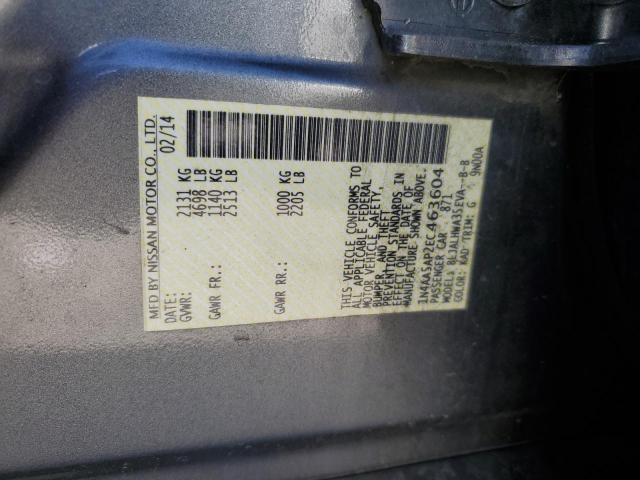 Photo 10 from auction – 2014 NISSAN MAXIMA S with VIN 1N4AA5AP2EC463604