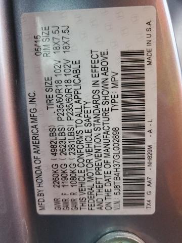 Photo 10 from auction – 2016 ACURA RDX with VIN 5J8TB4H37GL002898