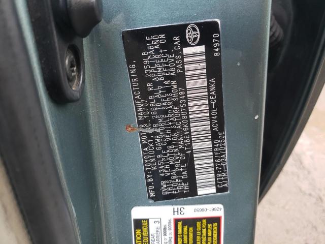 Photo 10 from auction – 2008 TOYOTA CAMRY CE with VIN 4T1BE46K08U753487