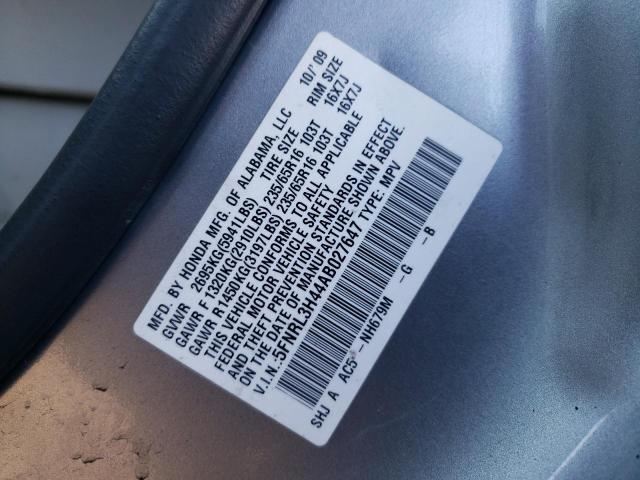 Photo 10 from auction – 2010 HONDA ODYSSEY EX with VIN 5FNRL3H44AB027647