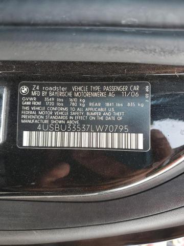 Photo 10 from auction – 2007 BMW Z4 3.0 with VIN 4USBU33537LW70795