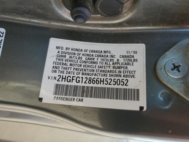 Photo 10 from auction – 2006 HONDA CIVIC EX with VIN 2HGFG12866H525052