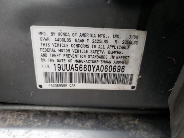 Photo 10 from auction – 2000 ACURA 3.2TL with VIN 19UUA5660YA060696
