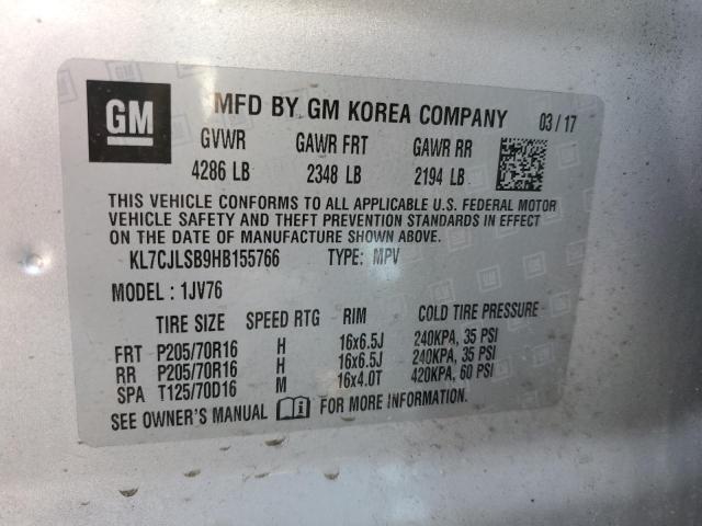 Photo 10 from auction – 2017 CHEVROLET TRAX with VIN KL7CJLSB9HB155766
