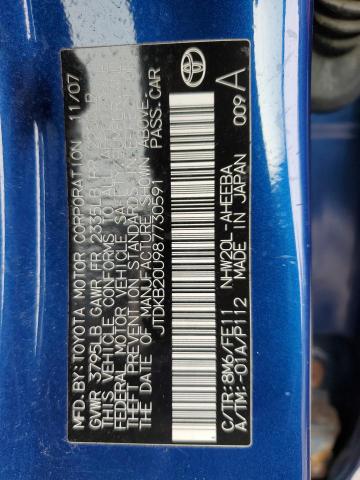 Photo 10 from auction – 2008 TOYOTA PRIUS with VIN JTDKB20U987730591