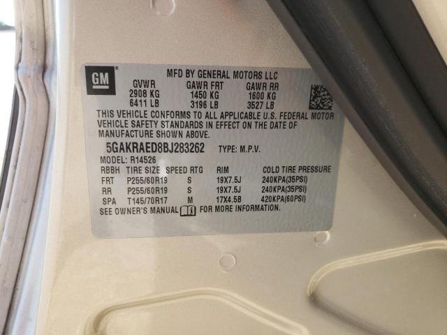 Photo 10 from auction – 2011 BUICK ENCLAVE CX with VIN 5GAKRAED8BJ283262