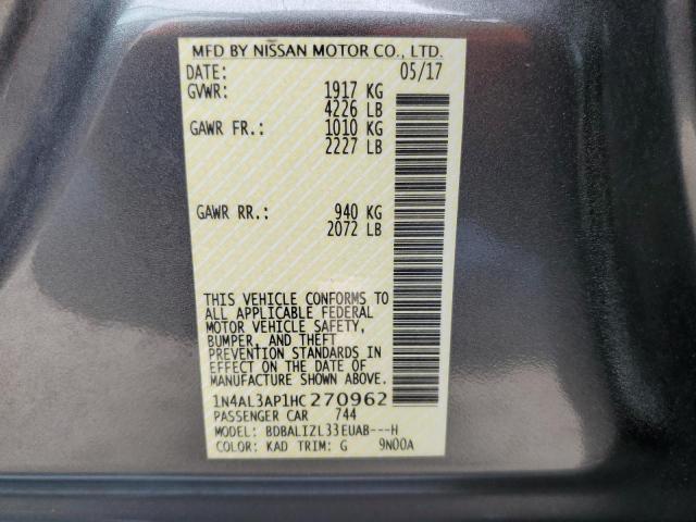 Photo 10 from auction – 2017 NISSAN ALTIMA 2.5 with VIN 1N4AL3AP1HC270962