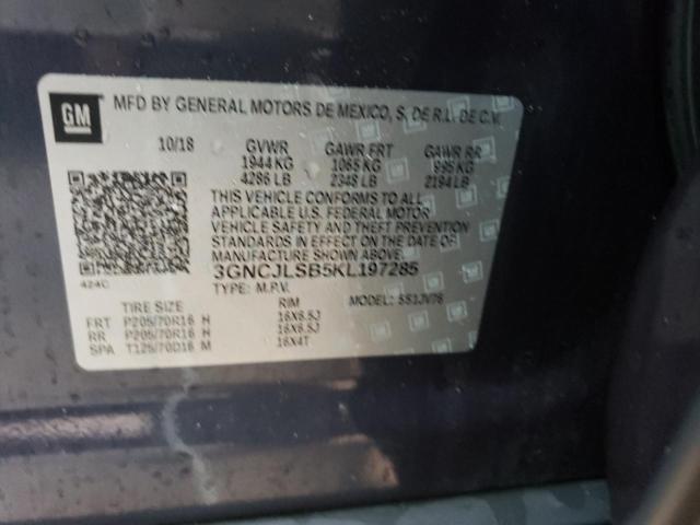 Photo 10 from auction – 2019 CHEVROLET TRAX 1LT with VIN 3GNCJLSB5KL197285