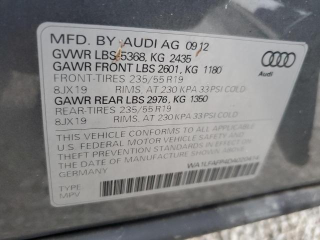 Photo 10 from auction – 2013 AUDI Q5 PREMIUM with VIN WA1LFAFP4DA020414