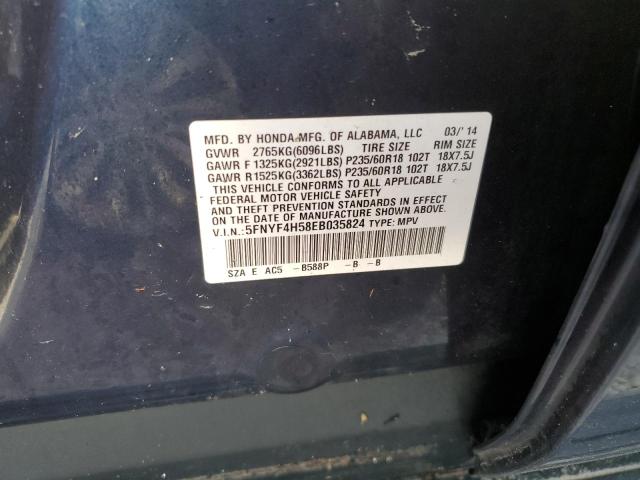 Photo 10 from auction – 2014 HONDA PILOT EXL with VIN 5FNYF4H58EB035824