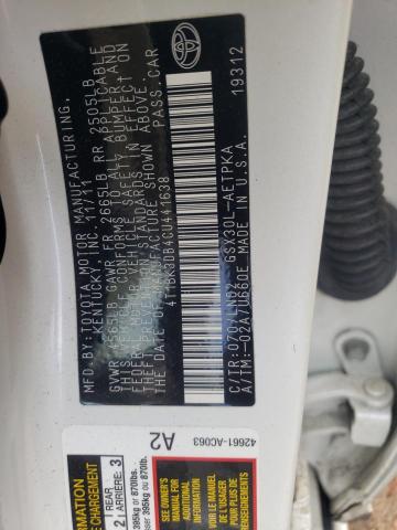 Photo 10 from auction – 2012 TOYOTA AVALON BAS with VIN 4T1BK3DB4CU441638