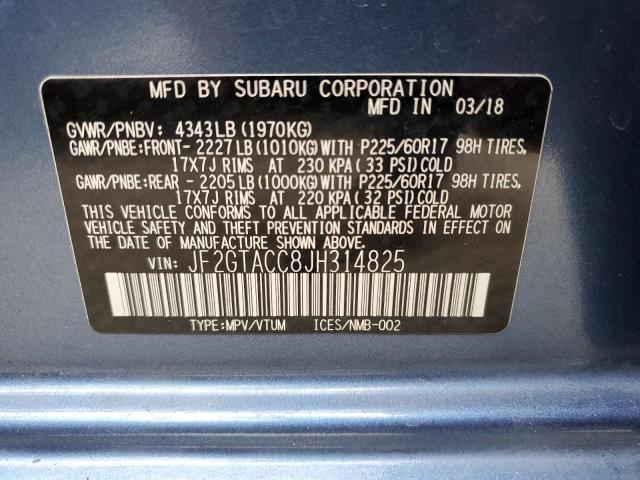 Photo 10 from auction – 2018 SUBARU CROSSTREK with VIN JF2GTACC8JH314825