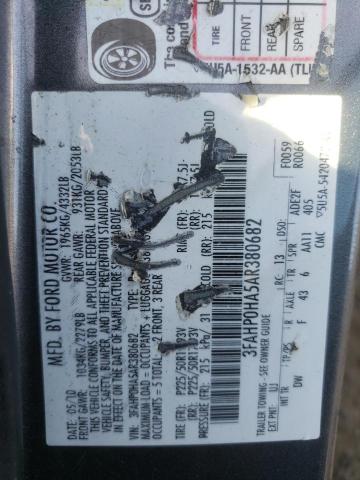 Photo 10 from auction – 2010 FORD FUSION with VIN 3FAHP0HA5AR380682
