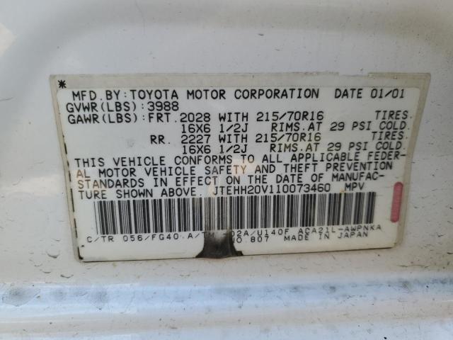 Photo 10 from auction – 2001 TOYOTA RAV4 AUTOM with VIN JTEHH20V110073460