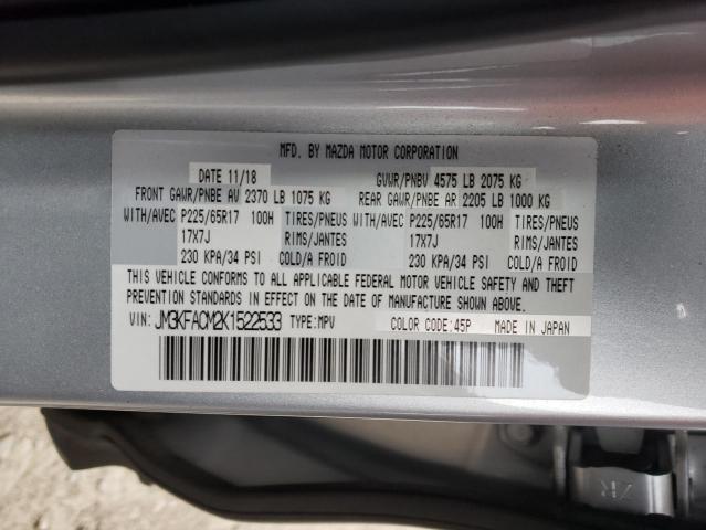 Photo 10 from auction – 2019 MAZDA CX-5 TOURI with VIN JM3KFACM2K1522533