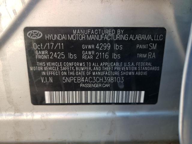 Photo 10 from auction – 2012 HYUNDAI SONATA GLS with VIN 5NPEB4AC3CH398103