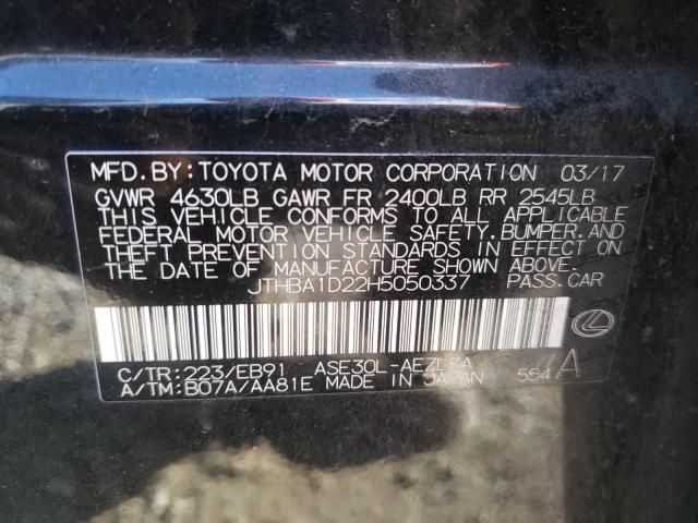 Photo 10 from auction – 2017 LEXUS IS 200T with VIN JTHBA1D22H5050337