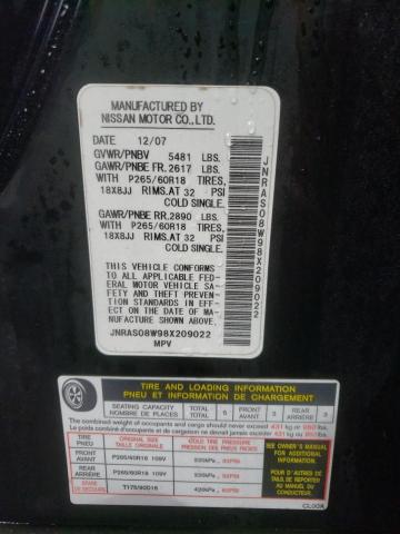 Photo 10 from auction – 2008 INFINITI FX35 with VIN JNRAS08W98X209022