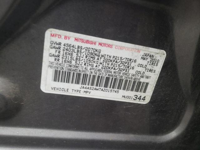 Photo 10 from auction – 2010 MITSUBISHI OUTLANDER with VIN JA4AS2AW7AZ015745