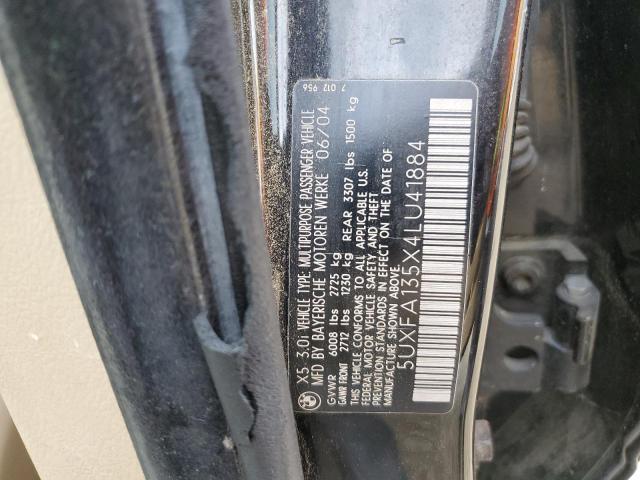 Photo 10 from auction – 2004 BMW X5 3.0I with VIN 5UXFA135X4LU41884