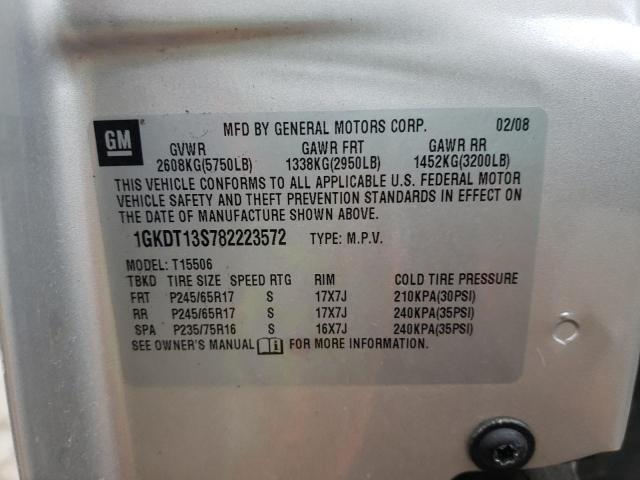 Photo 10 from auction – 2008 GMC ENVOY with VIN 1GKDT13S782223572