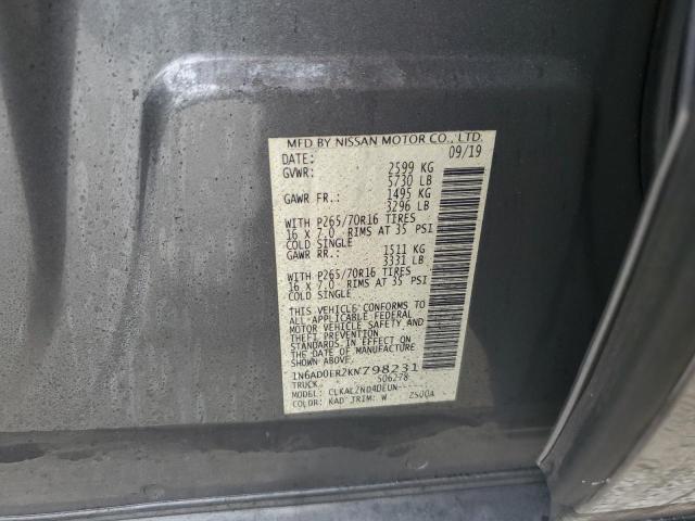 Photo 10 from auction – 2019 NISSAN FRONTIER S with VIN 1N6AD0ER2KN798231