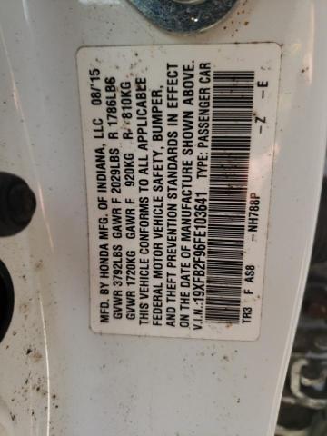 Photo 10 from auction – 2015 HONDA CIVIC EXL with VIN 19XFB2F96FE103641