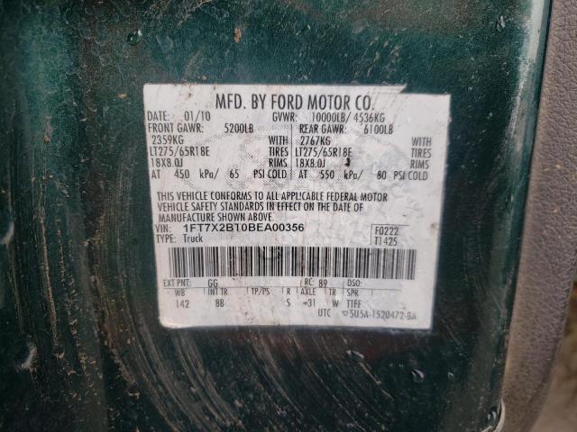 Photo 10 from auction – 2011 FORD F250 SUPER with VIN 1FT7X2BT0BEA00356