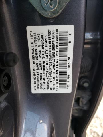 Photo 10 from auction – 2015 HONDA CIVIC EX with VIN 19XFB2F87FE017942