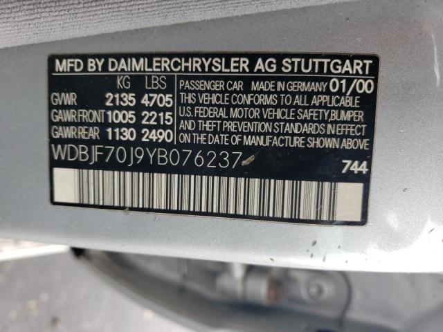 Photo 10 from auction – 2000 MERCEDES-BENZ E 430 with VIN WDBJF70J9YB076237