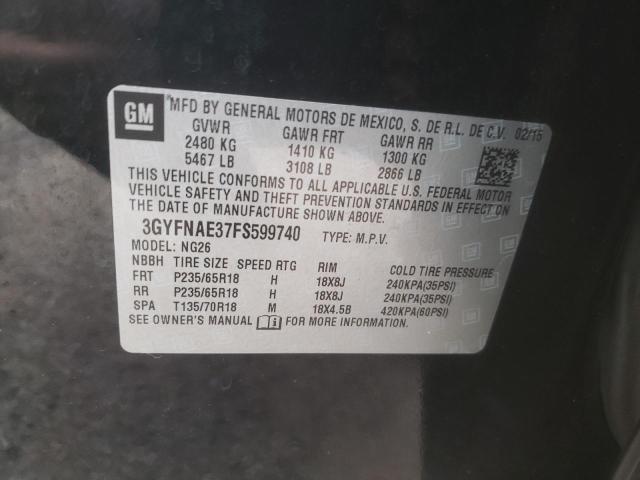Photo 10 from auction – 2015 CADILLAC SRX with VIN 3GYFNAE37FS599740